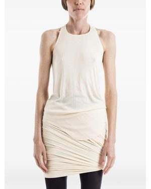 Rick Owens Asymmetric-Hem Round-Neck Tank Top - White