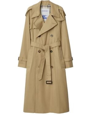 Burberry Raglan-Sleeve Belted Trench Coat - Natural