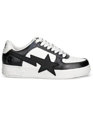 A Bathing Ape Bape Sta Paneled Sneakers - White
