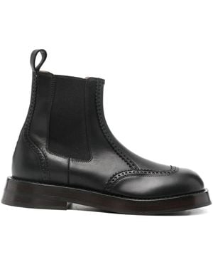 McQueen 30Mm Leather Boots - Nero
