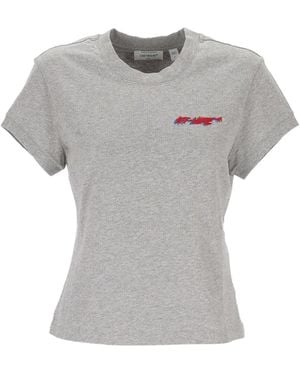 Off-White c/o Virgil Abloh Logo-Print T-Shirt - Gray