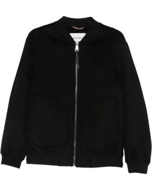 Amaranto Zip-Up Bomber Jacket - Black
