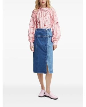 Stine Goya Bluse mit Ballonärmeln - Blau