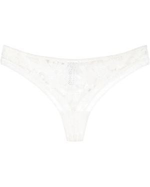 Eres Bragas Voile Tanga De Encaje - Blanco