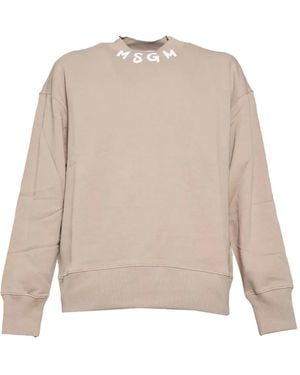 MSGM Logo-Print Sweatshirt - Natural