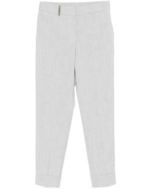 Peserico Cuffed Tailored Trousers - White