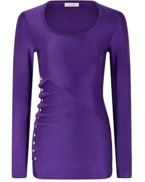 Rabanne Draped Snap-Fastening Top - Purple