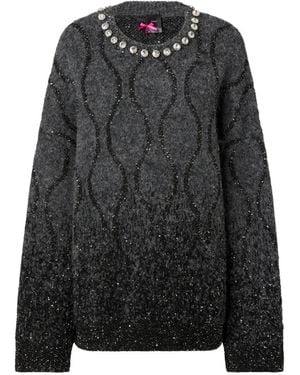 Pinko Jersey Con Lentejuelas Y Cristales - Negro