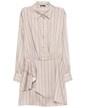 Liu Jo Robe Courte Rayée À Volants - White