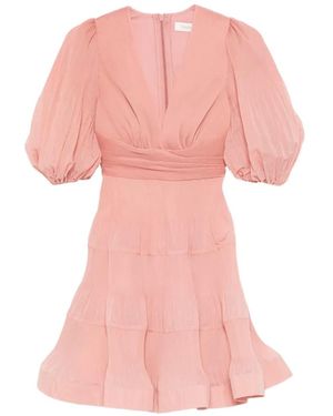 Zimmermann Pleated Mini Dress - Pink