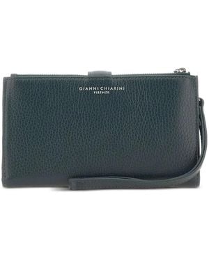 Gianni Chiarini Dollaro Pebbled Leather Wallet - Gray