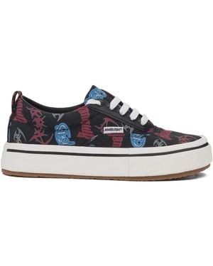 Ambush Vulcanized Lace-Up Canvas Sneakers - Blue