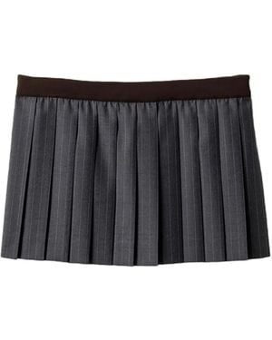 Miu Miu Falda a rayas diplomáticas - Negro