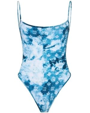 DSquared² Culotte De Bikini Monogramme D2 - Bleu
