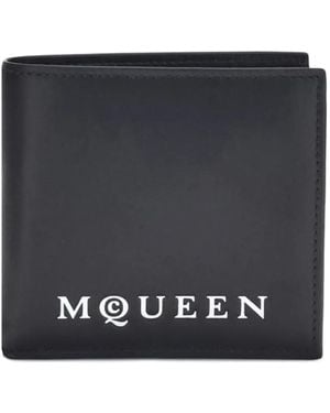 McQueen Logo-Print Bifold Wallet - Black