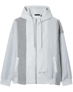 FIVE CM Patchwork Zip-Up Hoodie - Blue