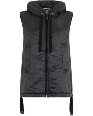 Max Mara Padded Hooded Gilet - Zwart
