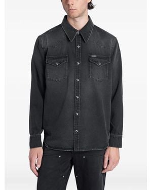 Amiri Western Denim Long Sleeve Shirt - Black
