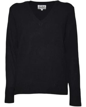 MC2 Saint Barth V-Neck Knitted Sweater - Black