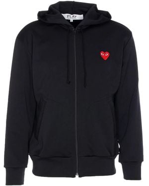 COMME DES GARÇONS PLAY Hoodie Met Geborduurd Hart - Blauw