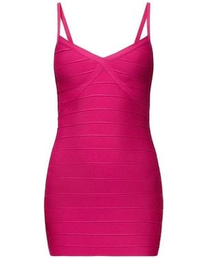 Hervé Léger Strap Bandage Dress - Pink