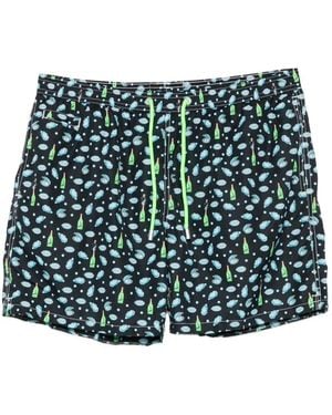 MC2 Saint Barth Lighting Micro Fantasy Graphic-Print Swim Shorts - Black