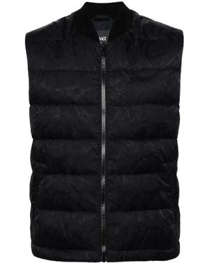 Versace Barocco-Jacquard Quilted Gilet - Black