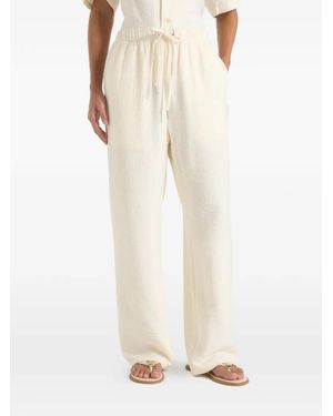 Manière De Voir Addison Textured Relaxed Fit Trousers - Natural