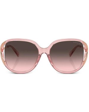 COACH Gradient-Lens Geometric-Frame Sunglasses - Pink