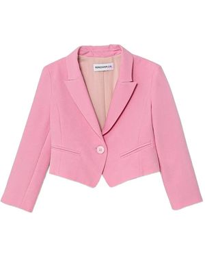 Patrizia Pepe Cropped Single-Button Blazer - Pink