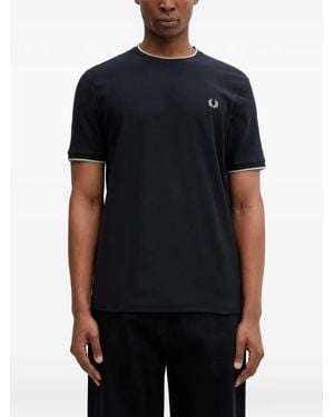 Fred Perry Logo-Detail T-Shirt - Black