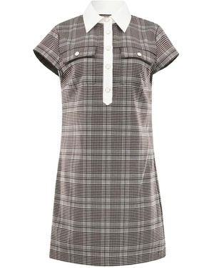 Alice + Olivia Polo-Collar Mini Dress - Grey