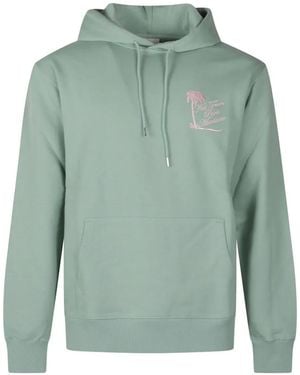 Drole de Monsieur Not From Paris Madame Embroidered Hoodie - Green
