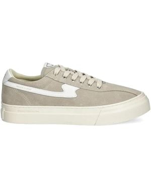 Stepney Workers Club Dellow S-Strike Cup Suede-Panelled Lace-Up Trainers - Grey