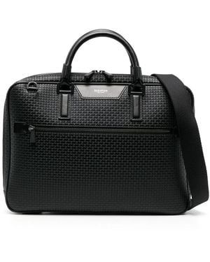 Serapian Borsa Porta Pc Goffrata - Nero