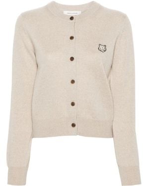 Maison Kitsuné Bold Fox Head Wool Cardigan - Natural