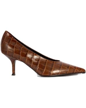 Lella Baldi 50mm Crocodile-effect Pointed Pumps - ブラウン