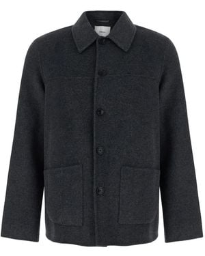 Grifoni Button-Up Patch-Pocket Coat - Blue