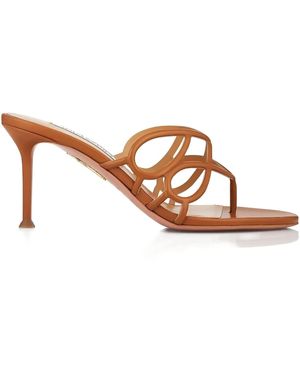 Aquazzura Infinito 75Mm Leather Sandals - Brown