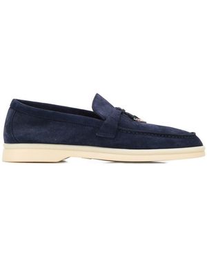 Loro Piana Padlock Penny Loafers - Blue