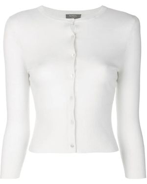 N.Peal Cashmere Superfine Cropped Cardigan - White