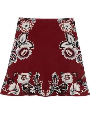 Etro Floral-Pattern Skirt - Red