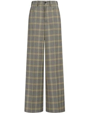 Marni Check-Pattern Palazzo Trousers - Grey