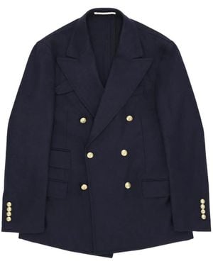 Fortela Travel Double-Breasted Blazer - Blue
