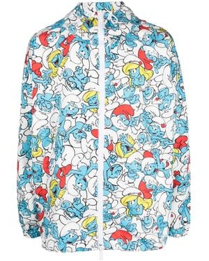 DSquared² Smurf-Print Hooded Jacket - Blue