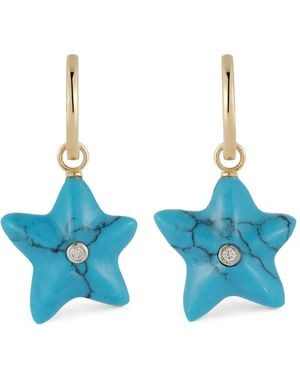 Mateo Starfish Drop Earrings - Blue