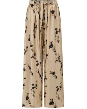 Into The East Silk Trousers - Natural