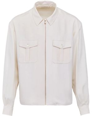 Giuliva Heritage The Diego Zip-Front Pocket Shirt - White