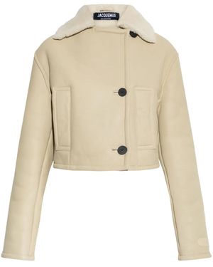 Jacquemus The Marino Double-Breasted Shearling Jacket - Natural