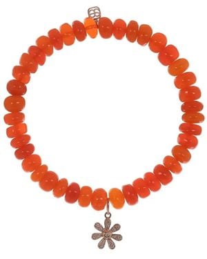 Sydney Evan Pavé Diamond Opal Daisy Bracelet - Red